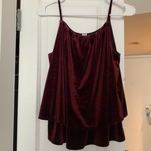 Old Navy size S burgundy velvet tank top